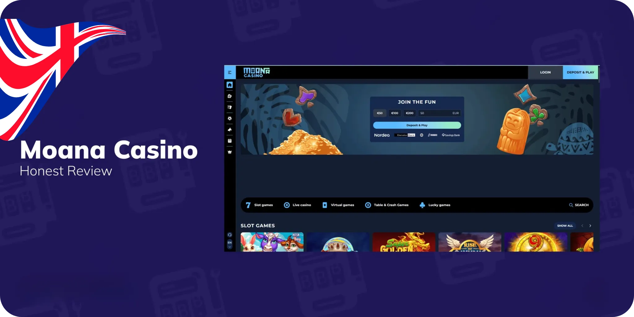 Moana Casino: Login and Registration